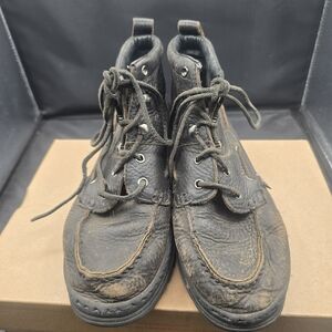 Justin Boots Men's Black Leather Lace-Up Boots